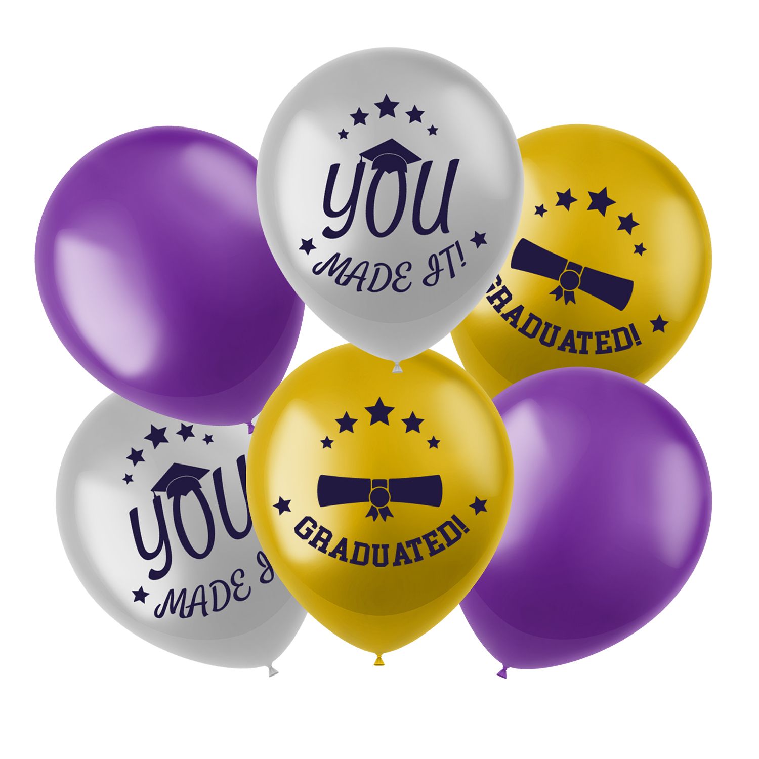 Ballonnen set Geslaagd Paars Goud