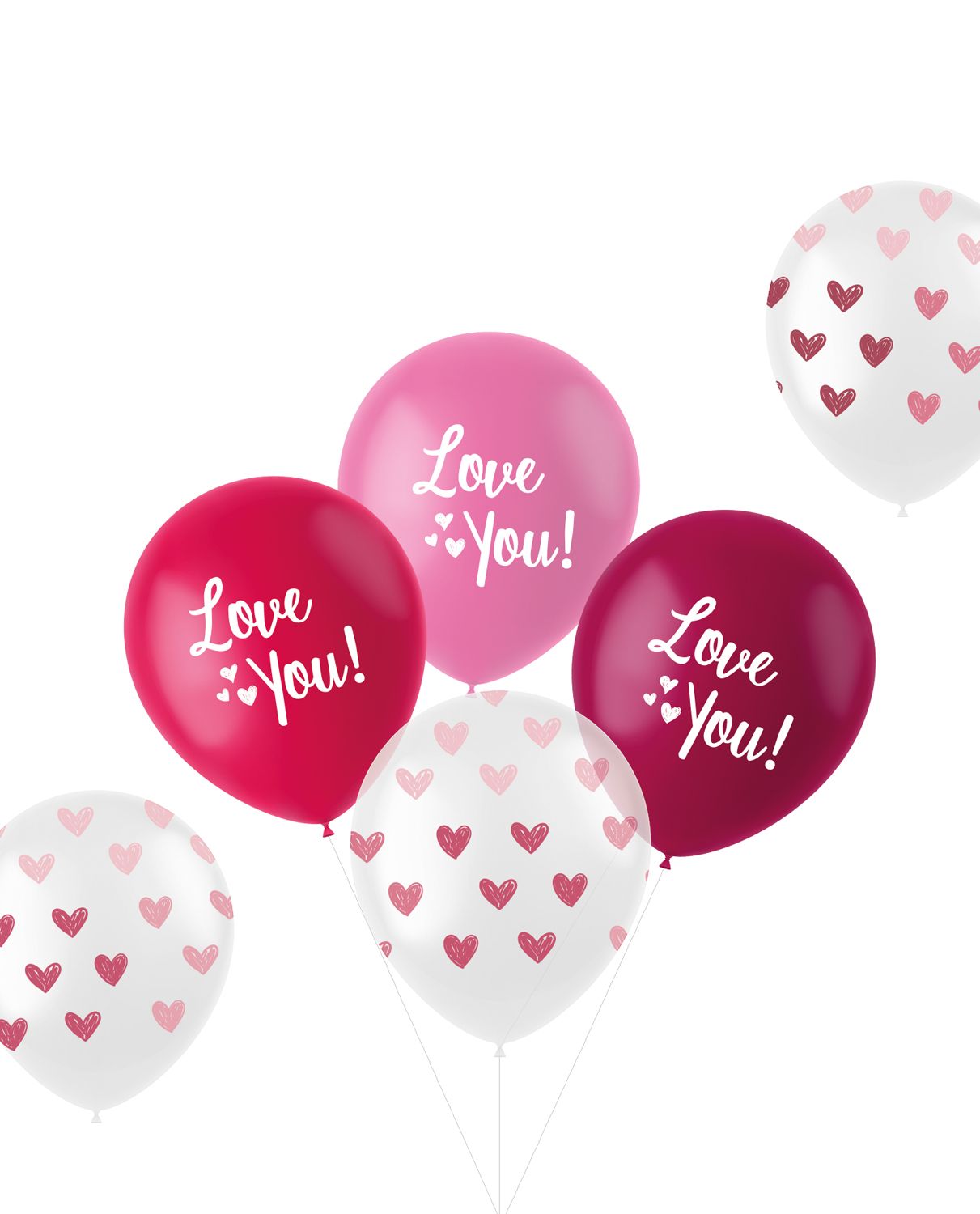 Ballonnen set 'I love You' roze