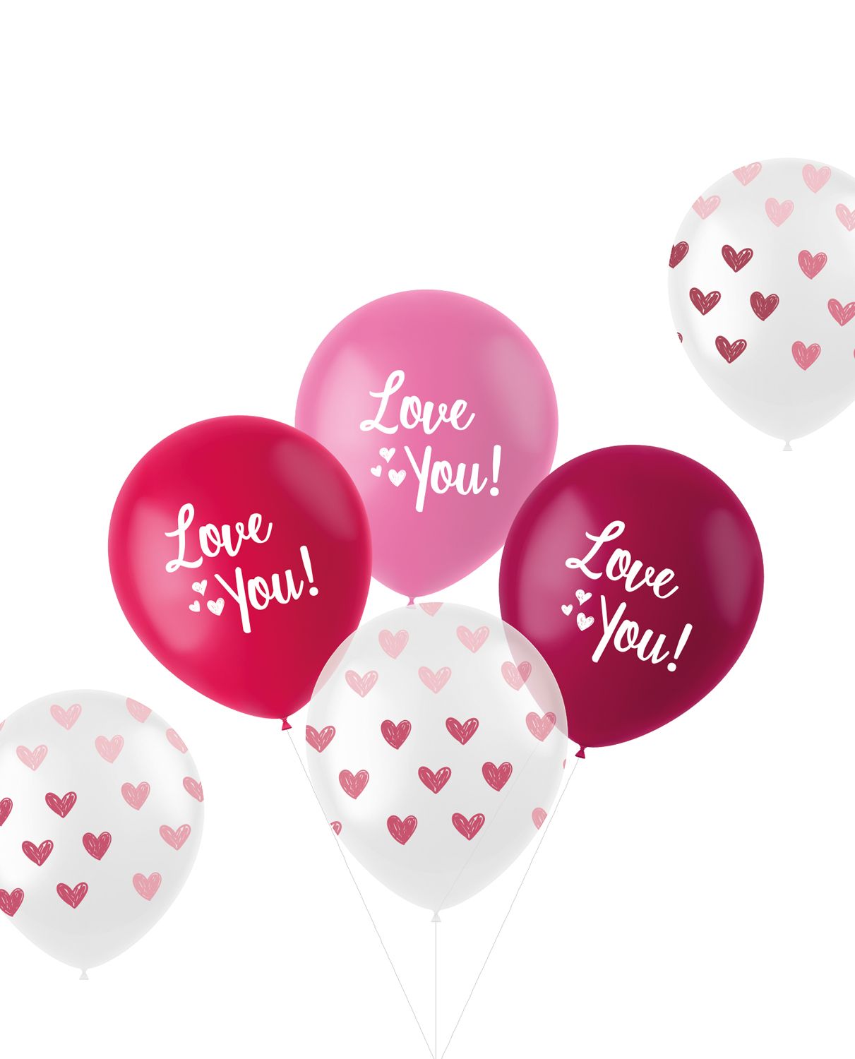 Ballonnen set 'I Love You' Roze