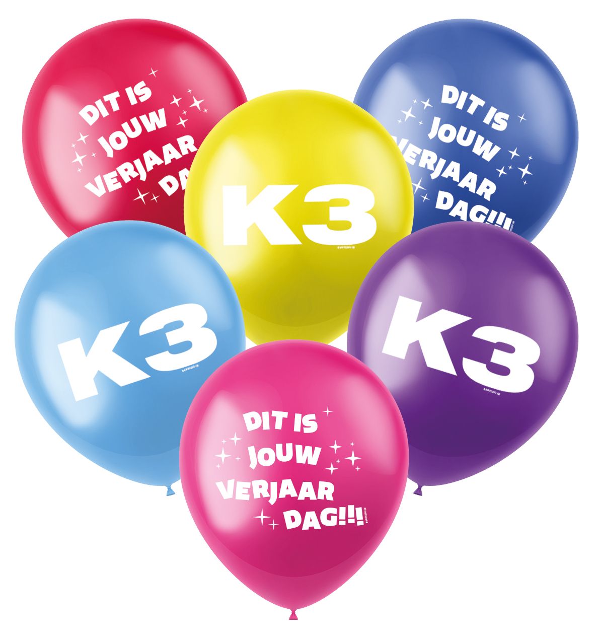Ballonnen set K3 Verjaardag