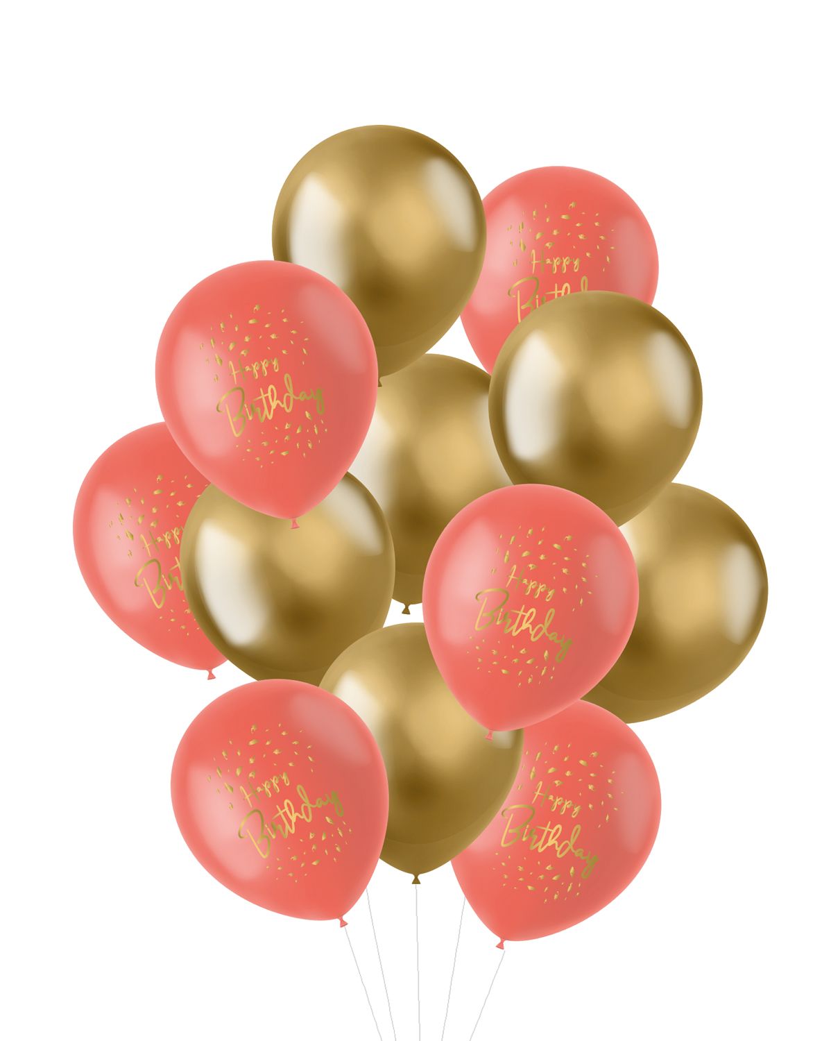 Ballonnen set verjaardag goud roze