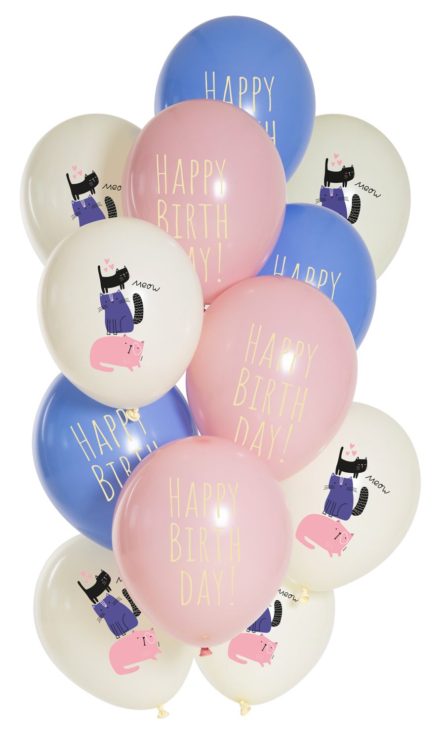 Ballonnen set verjaardag kittens