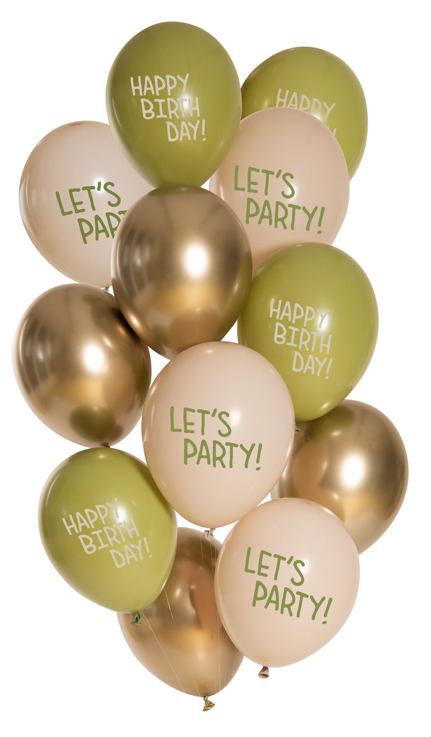 Ballonnen set verjaardag Lets party goud
