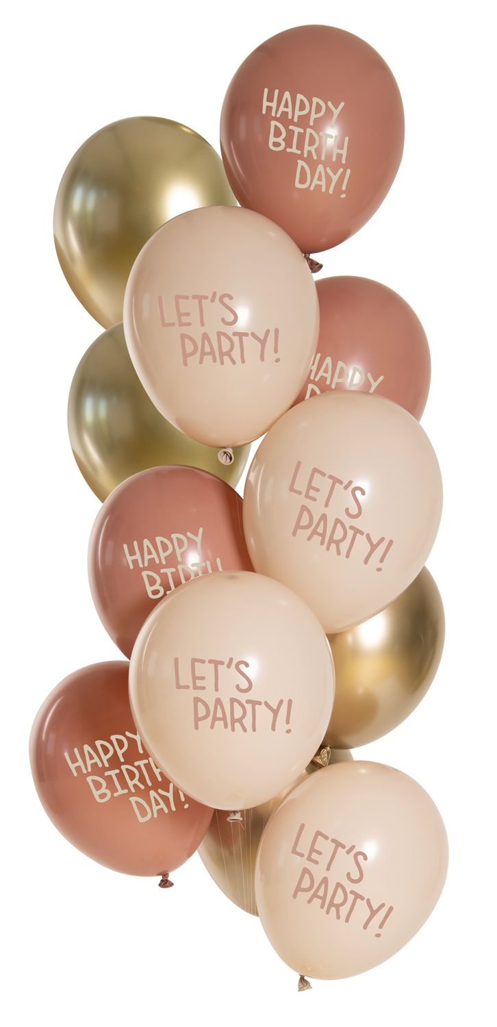 Ballonnen set verjaardag Lets party rosé