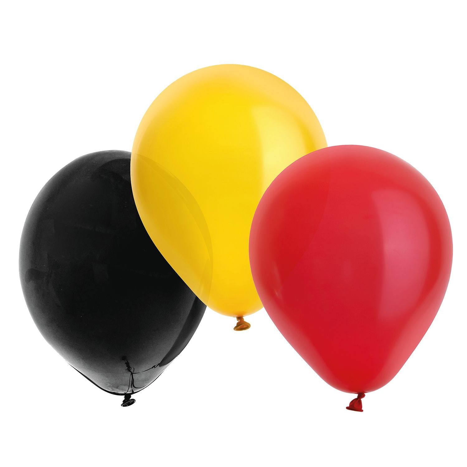 Ballonnen set Zwart Geel Rood 50 Stuks
