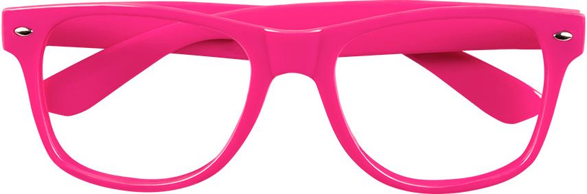Basic feestbril neon roze