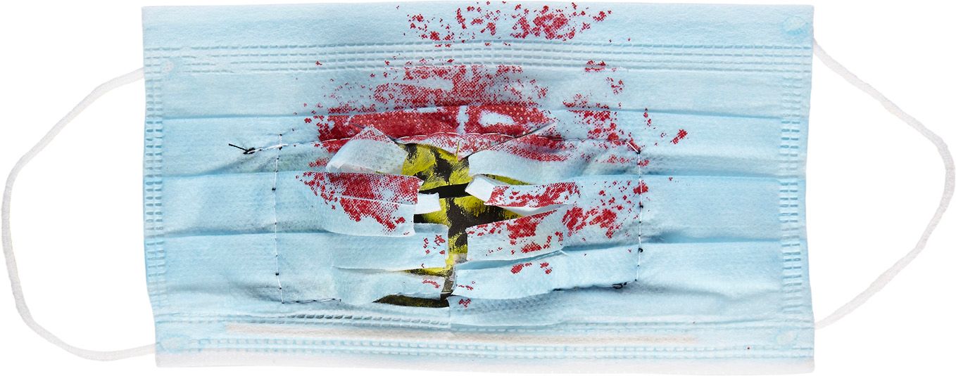 Bebloed mondmasker en giftige stoffen