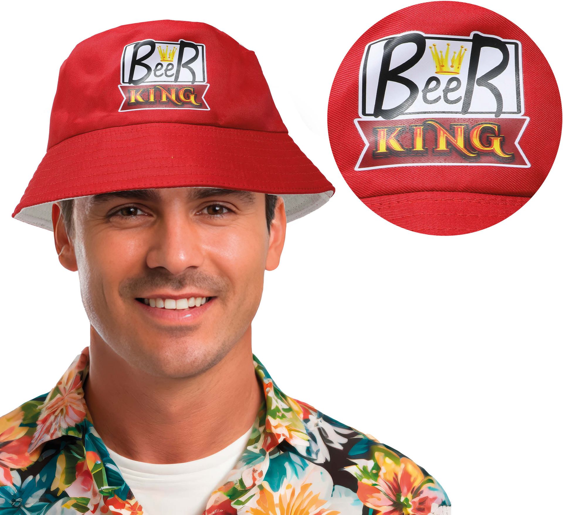 Beer King Bucket Hat Rood
