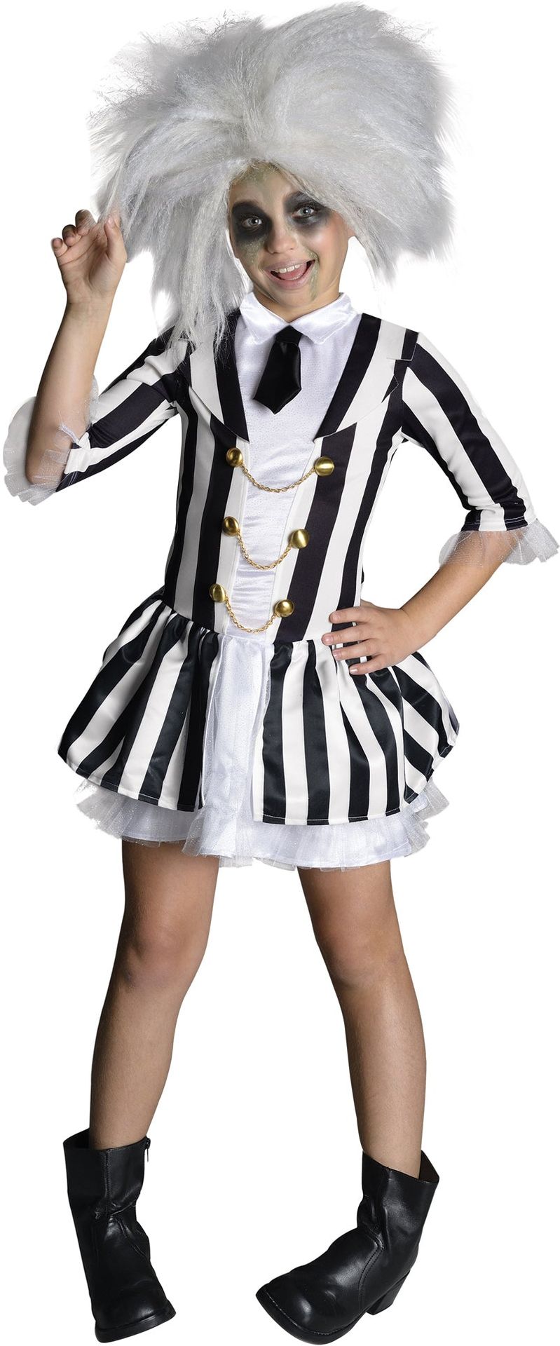 Beetlejuice Kostuum Gestreepte Halloween Outfit Meisjes