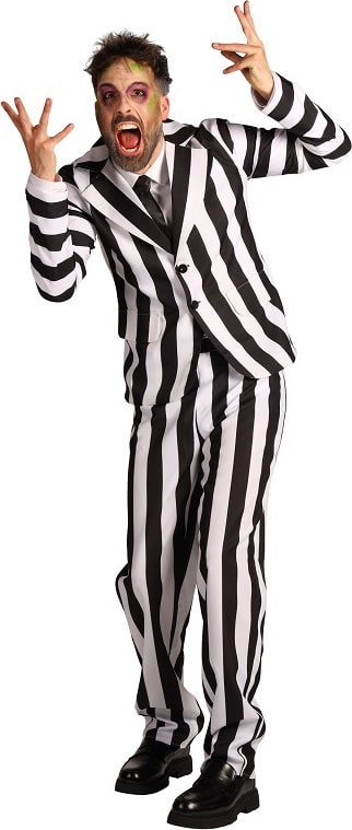 Beetlejuice Kostuum Heren Zwart Wit Gestreept Halloween
