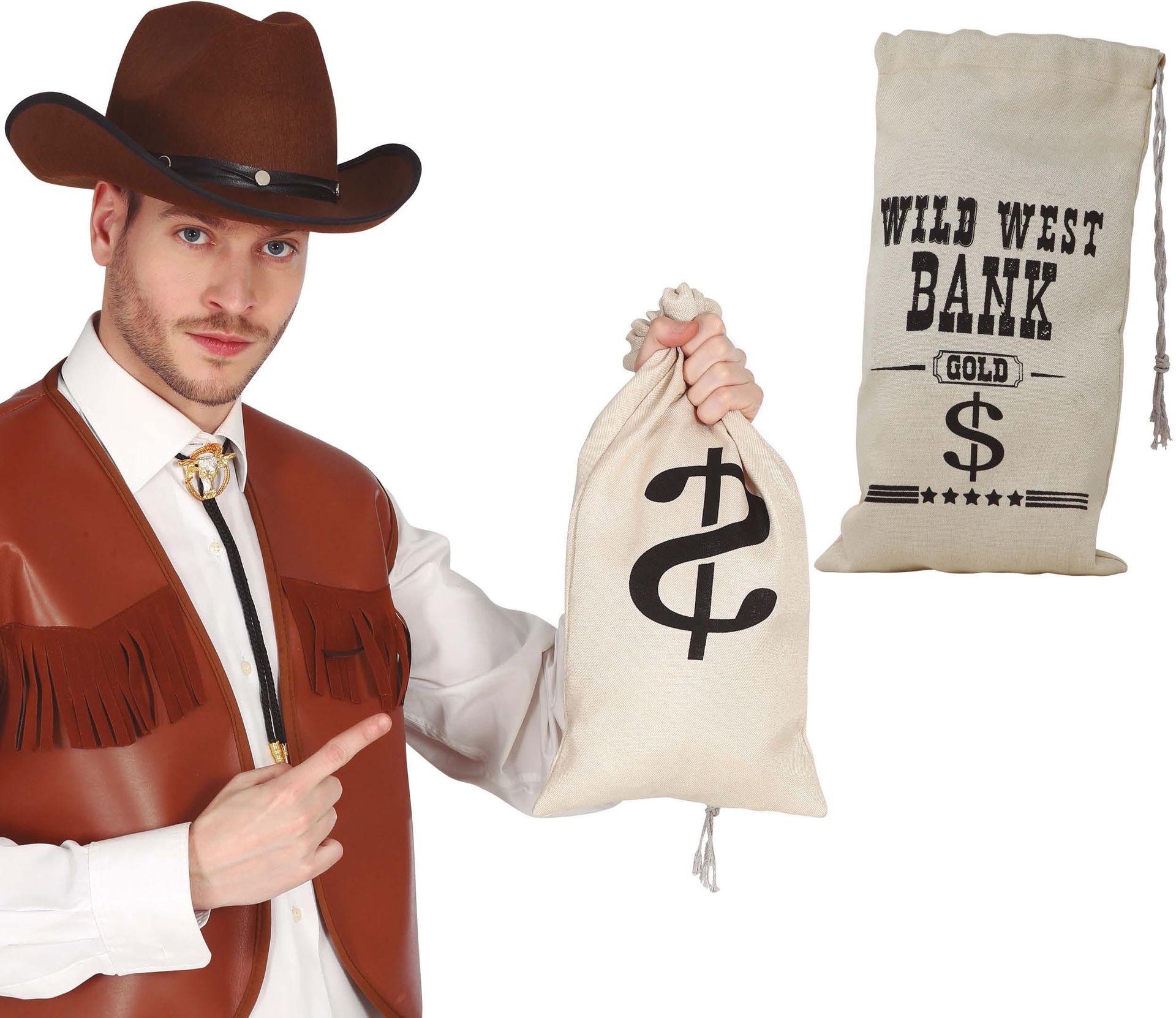 Beige Cowboy Geldtas Geldzak