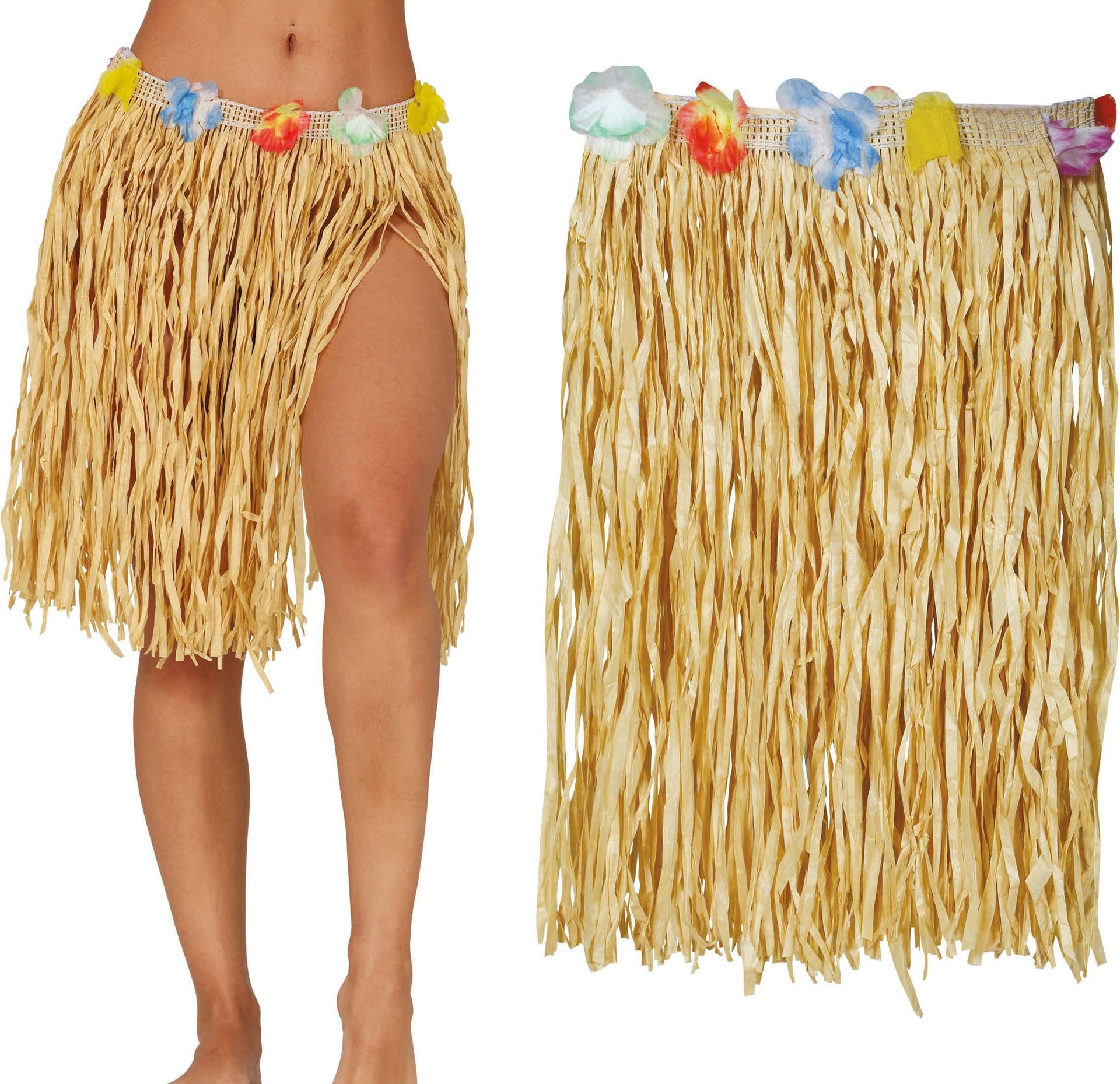 Beige Stro Rok Hawaï 40cm Vrouwen