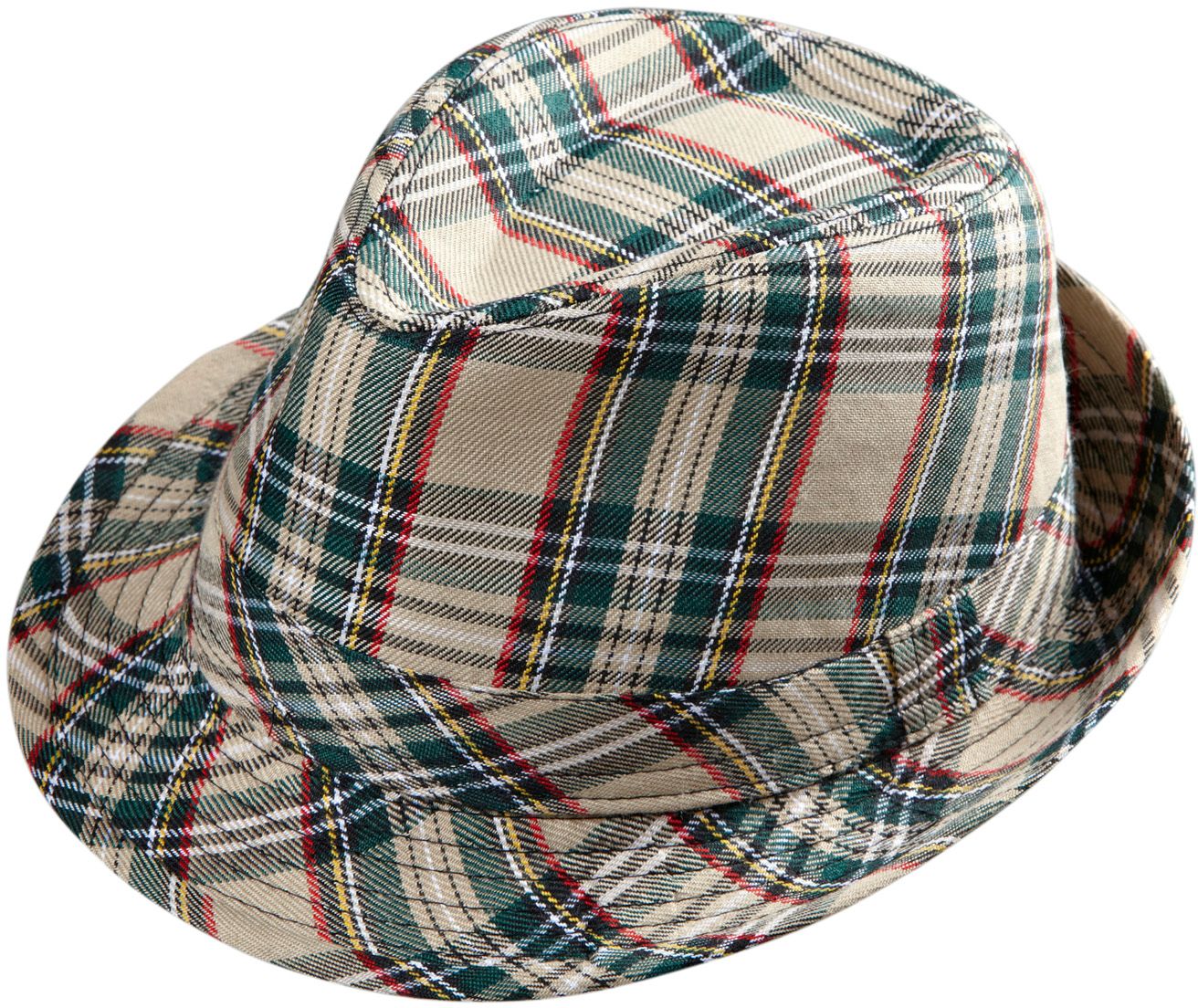 Beige Tartan Fedora