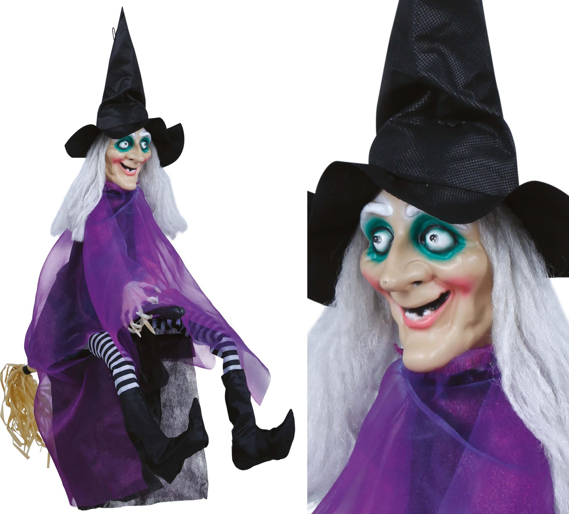 Bewegende Heks Op Bezem Halloween Hanger