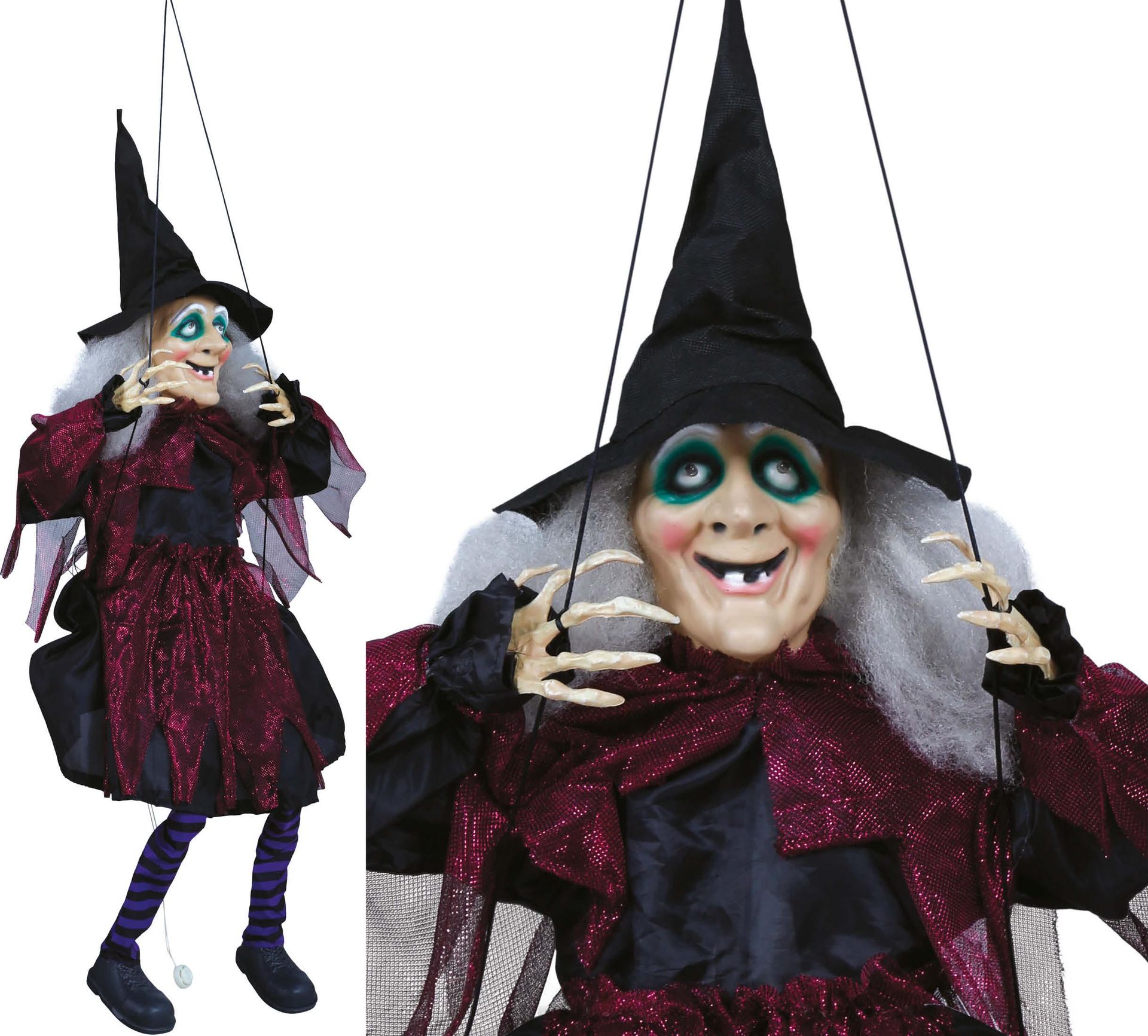 Bewegende Heks Op Schommel Halloween Hanger