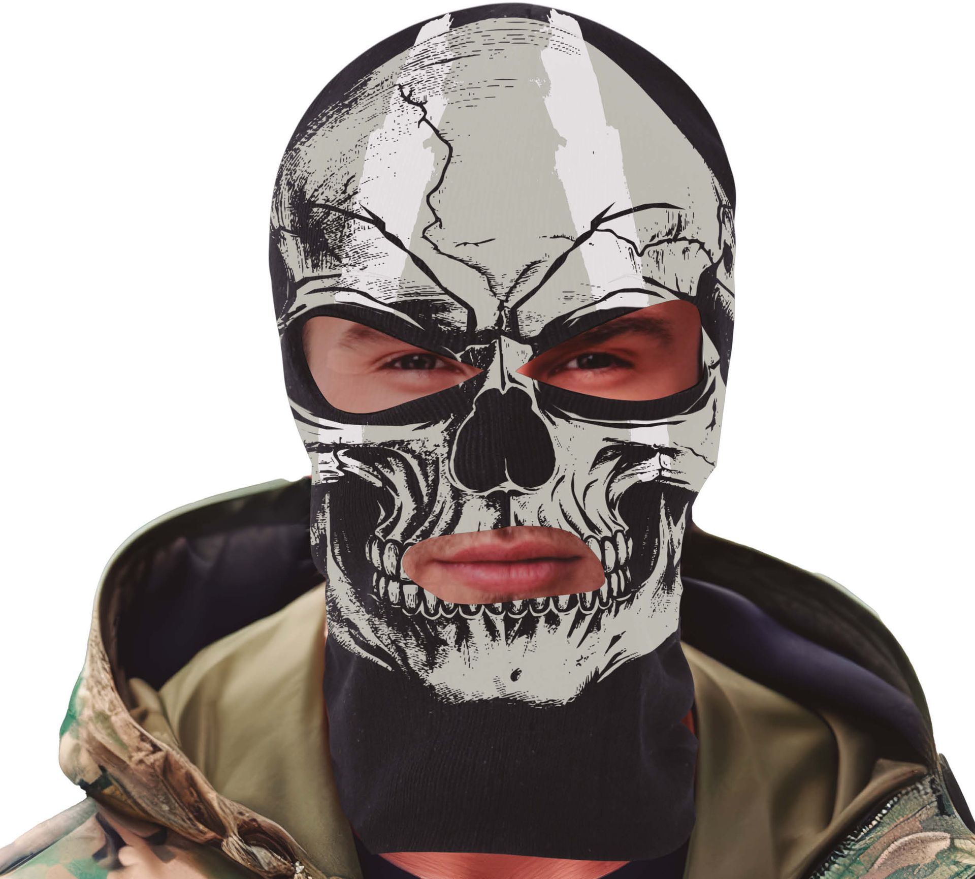 Bivakmuts Zwart met Wit Skelet Volwassenen