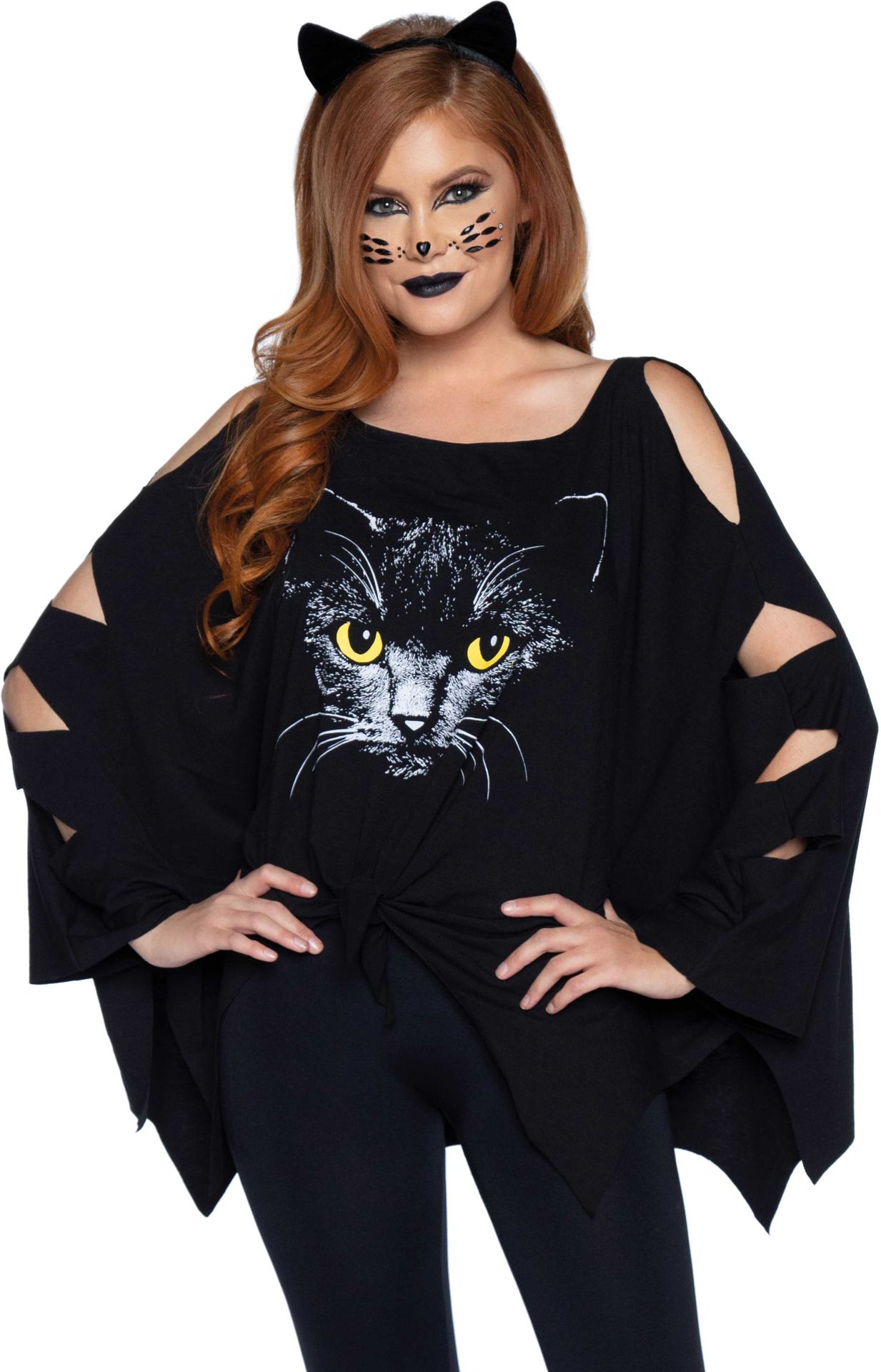 Black cat halloween verkleedkleding dames