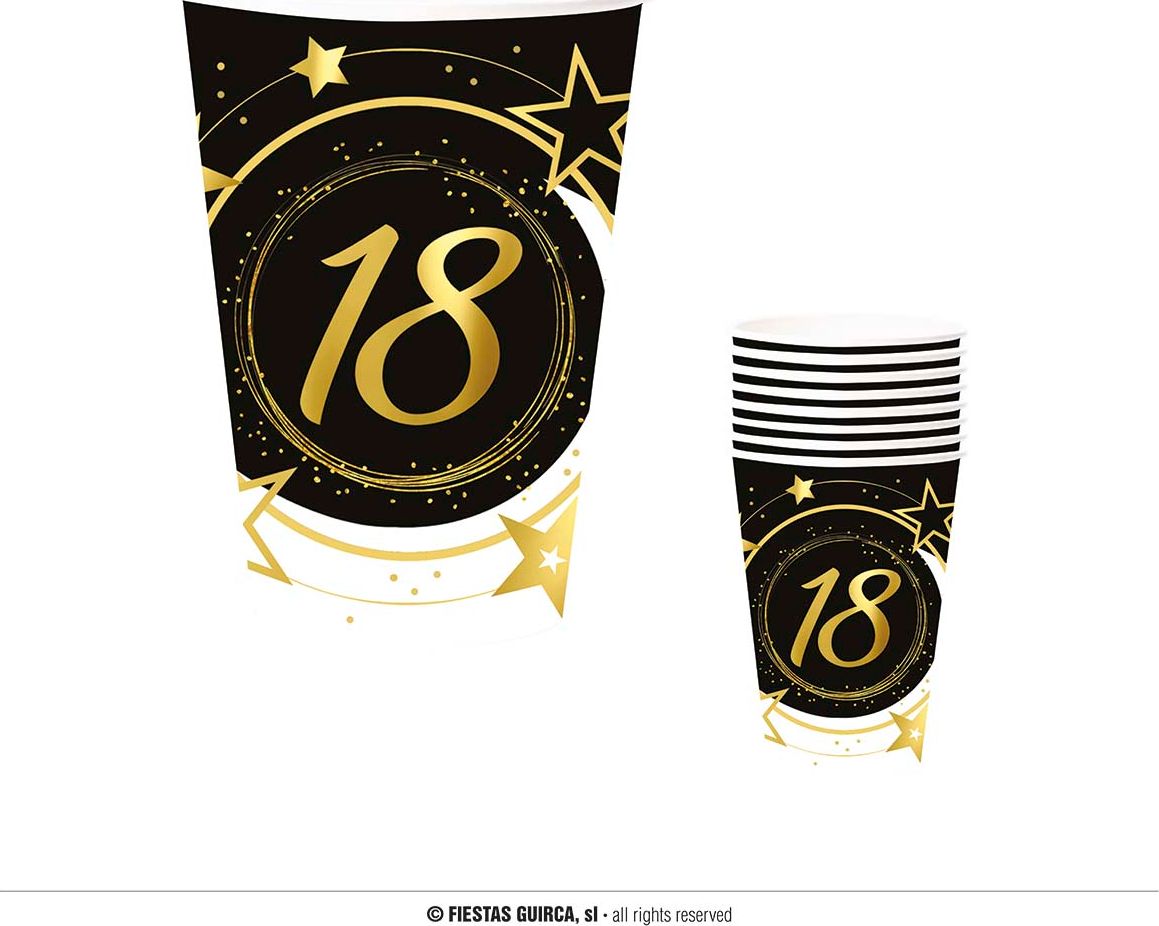 Black Gold 18 Jaar Verjaardag Partybekers