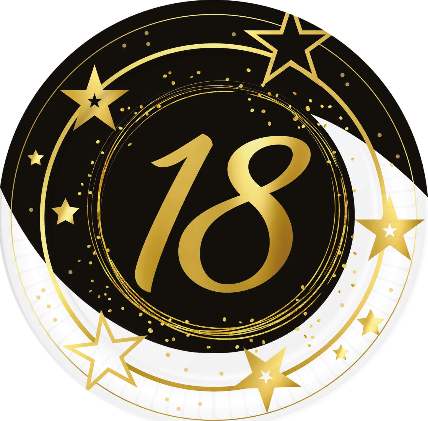 Black Gold 18 Jaar Verjaardag Wegwerp Bordjes