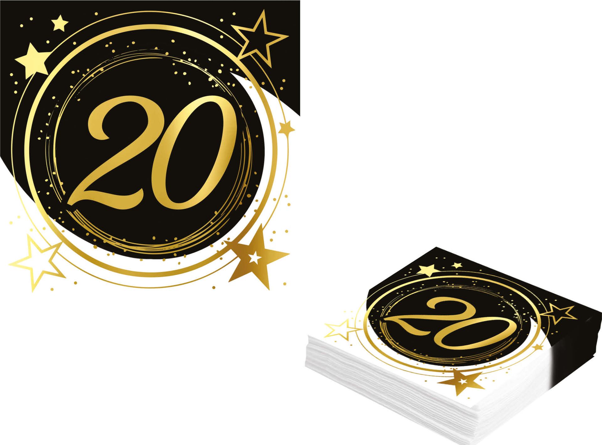 Black Gold 20 Jaar Verjaardag Servetten