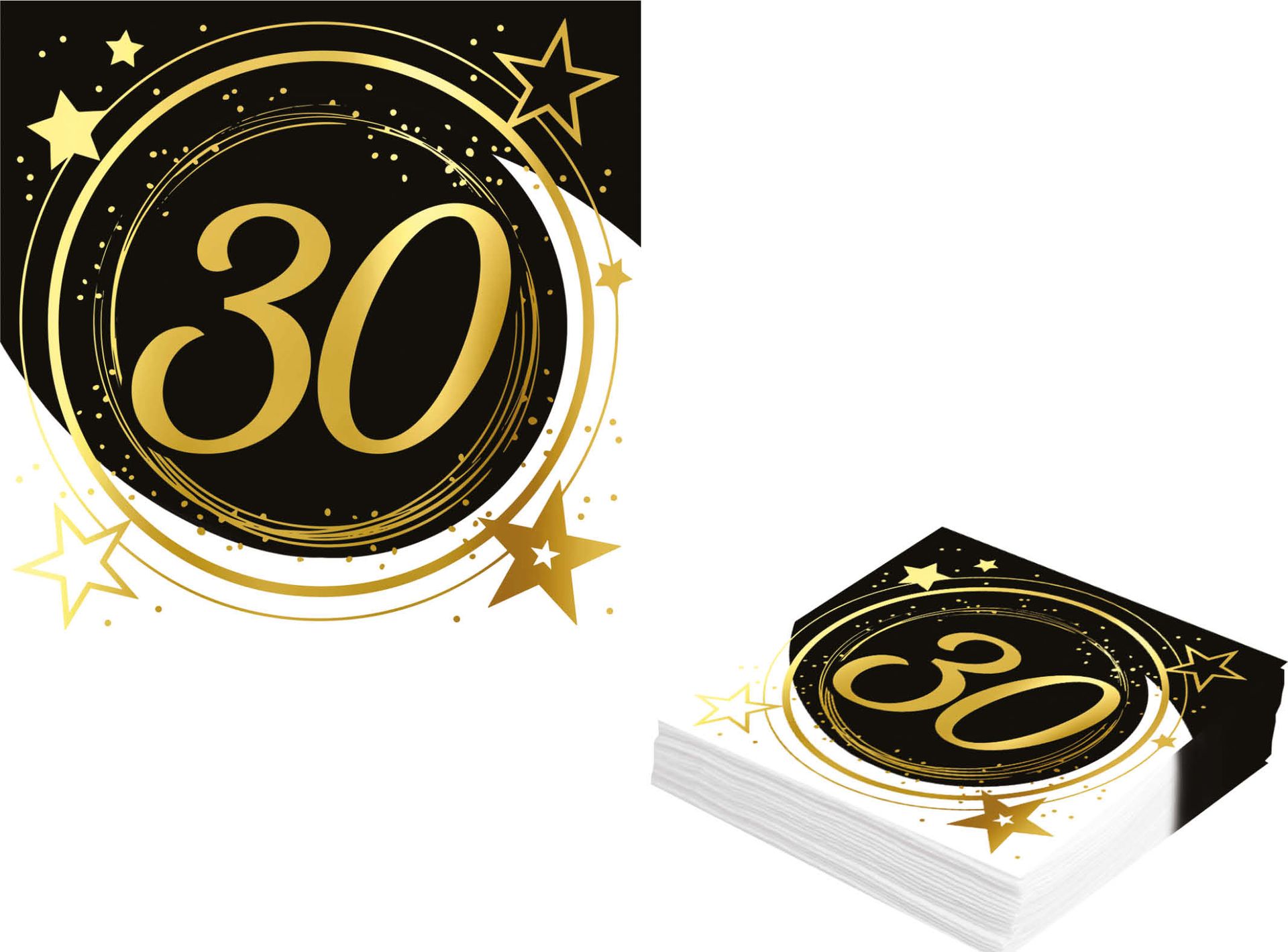 Black Gold 30 Jaar Verjaardag Servetten