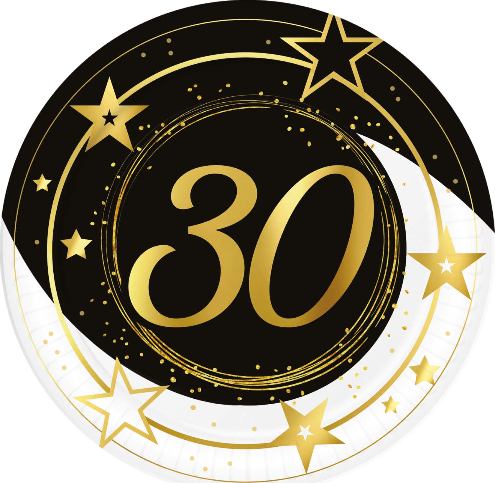 Black Gold 30 Jaar Verjaardag Wegwerp Bordjes