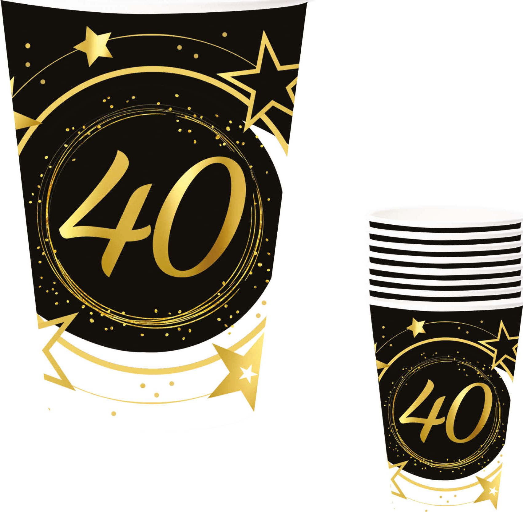 Black Gold 40 Jaar Verjaardag Partybekers