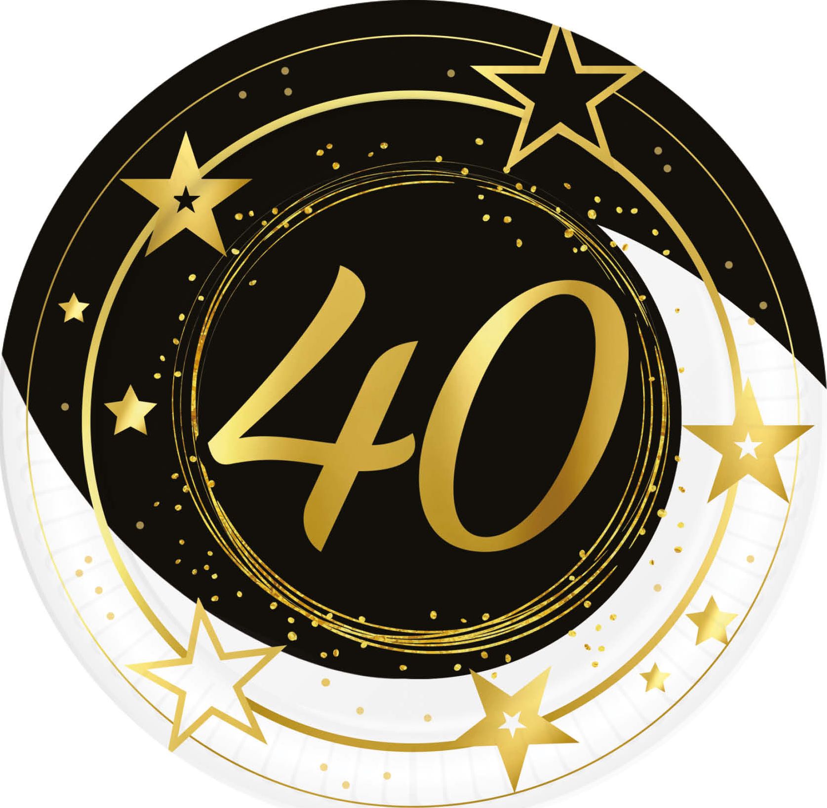 Black Gold 40 Jaar Verjaardag Wegwerp Bordjes