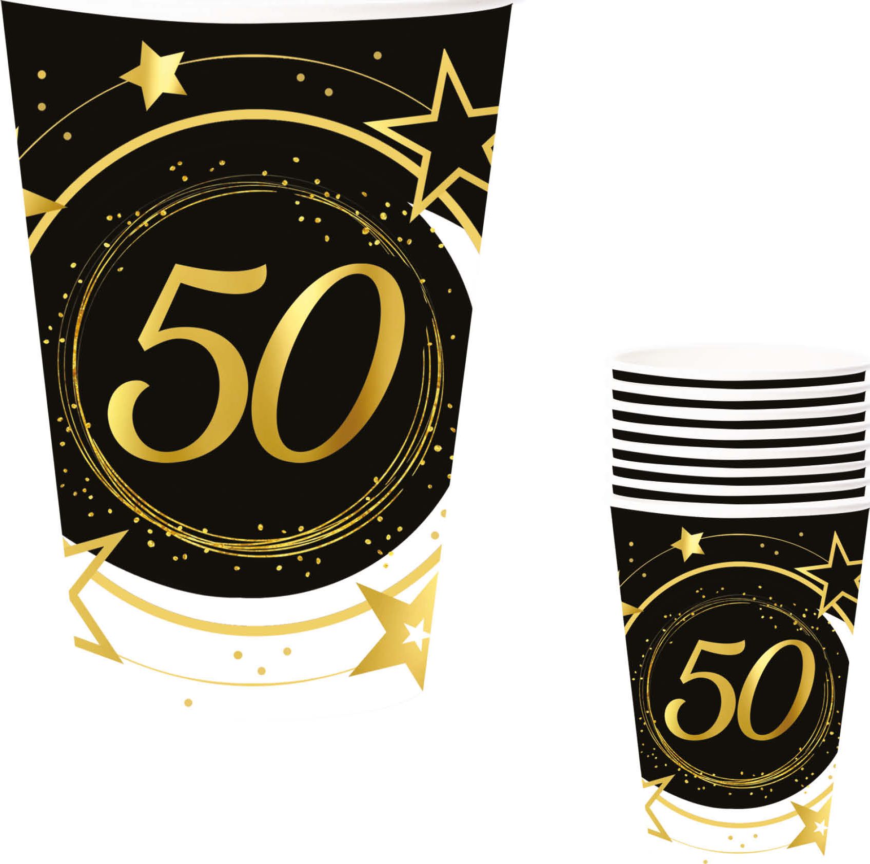 Black Gold 50 Jaar Verjaardag Partybekers