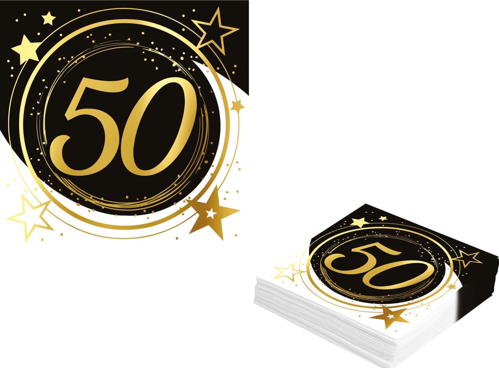 Black Gold 50 Jaar Verjaardag Servetten