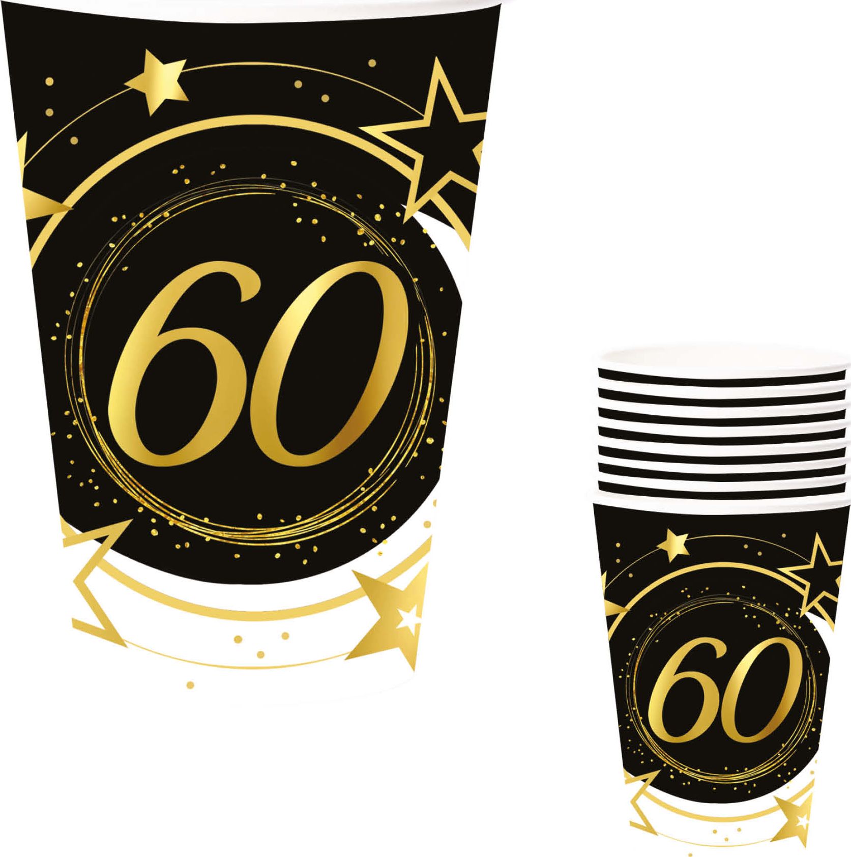 Black Gold 60 Jaar Verjaardag Partybekers