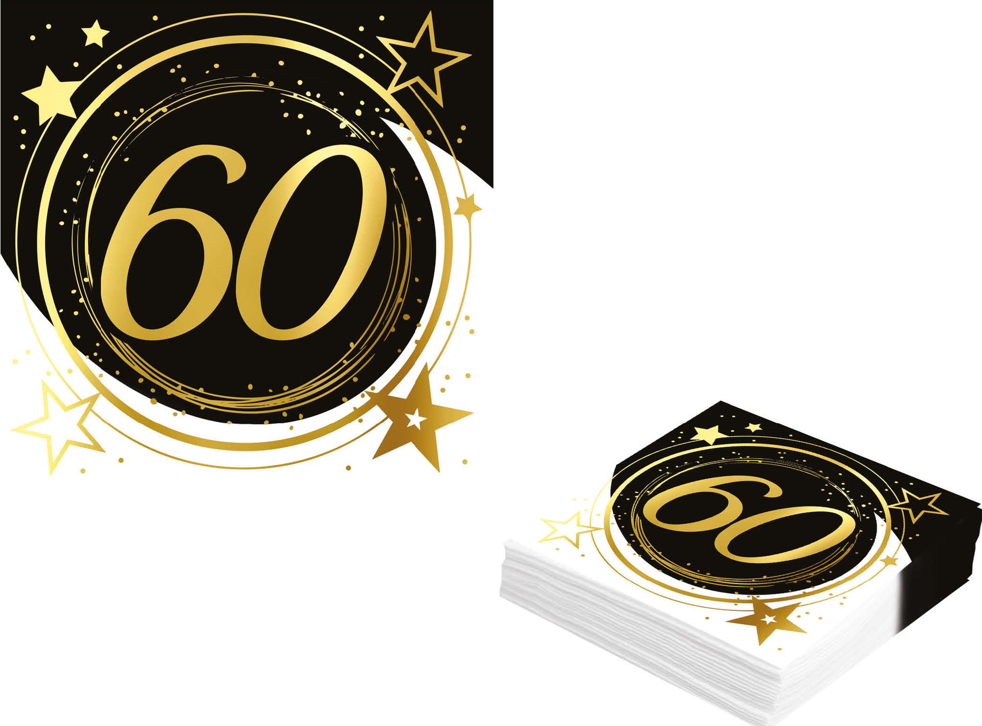 Black Gold 60 Jaar Verjaardag Servetten