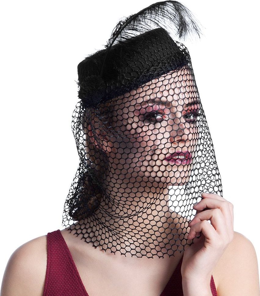 Black Widow Hoed met Sluier