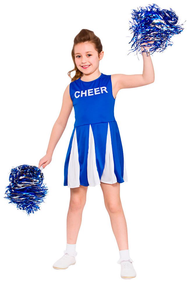 Blauw cheerleader jurkje kind