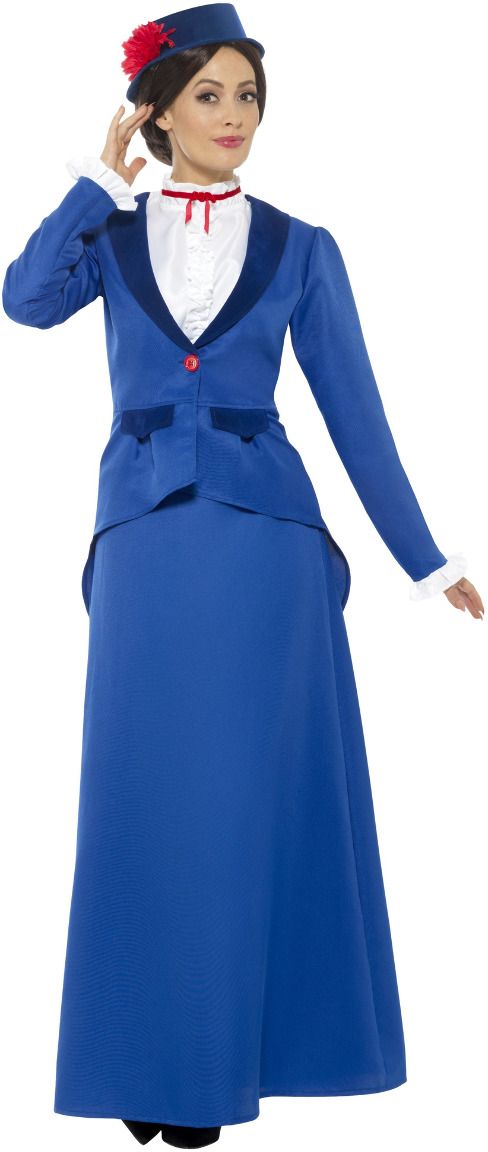Blauw Mary Poppins Kostuum