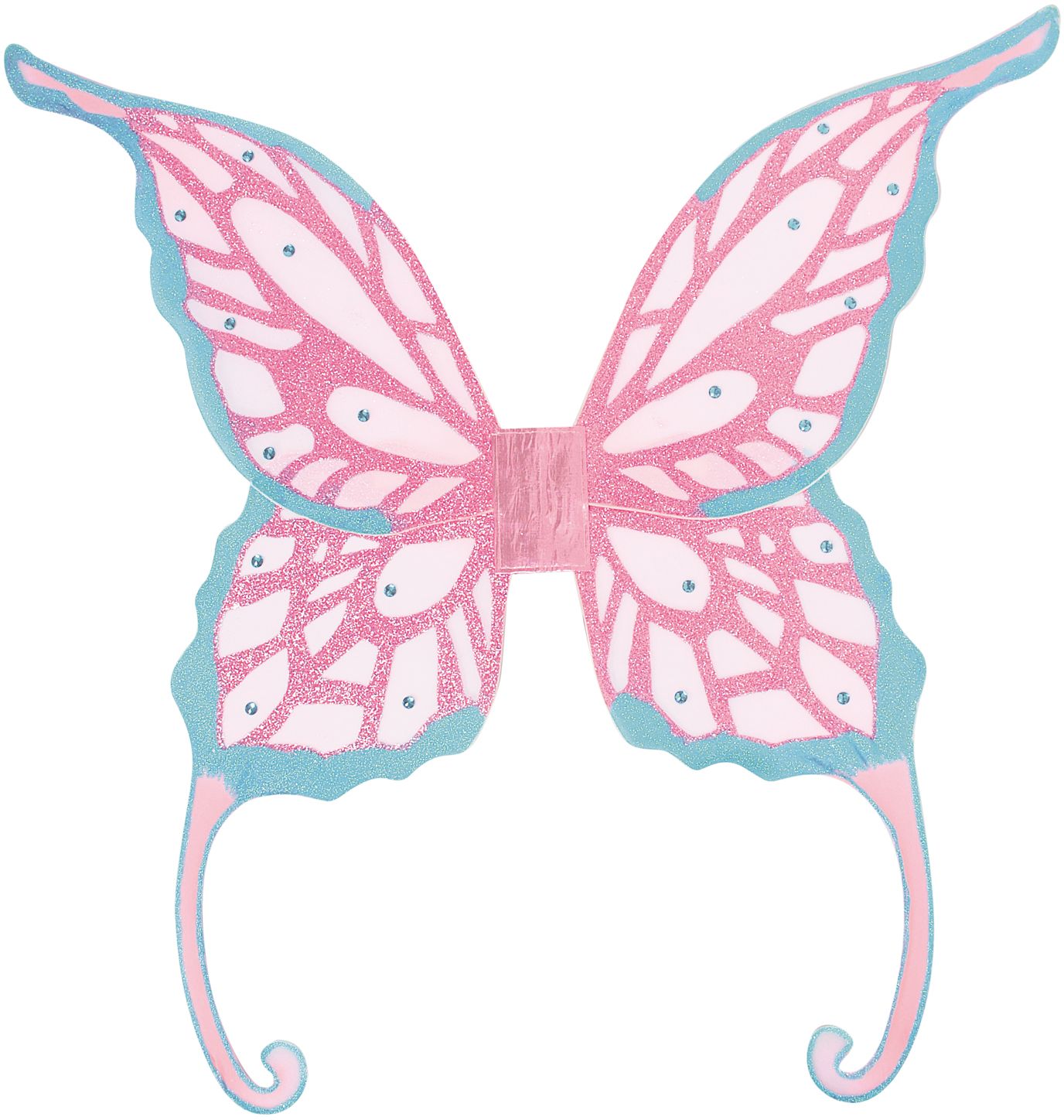 Blauw Paarse Glitter Vleugels Fee