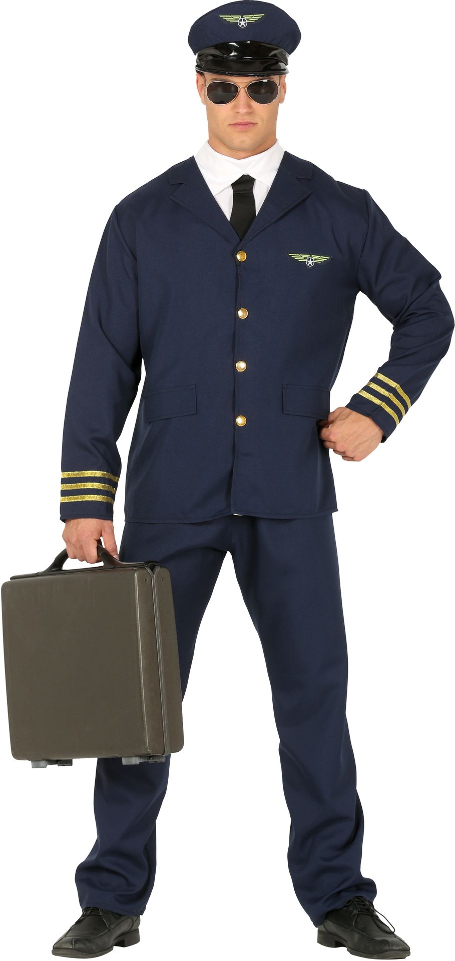 Blauw piloten kostuum heren