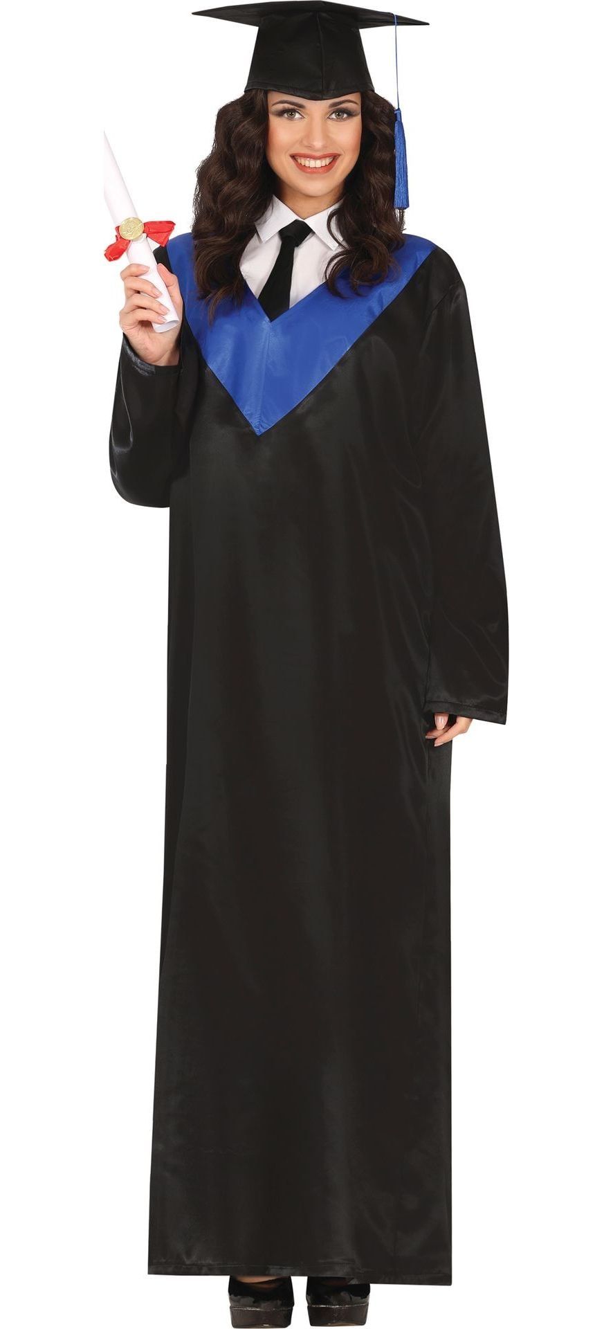 Blauw-Zwart Afgestudeerd Kostuum