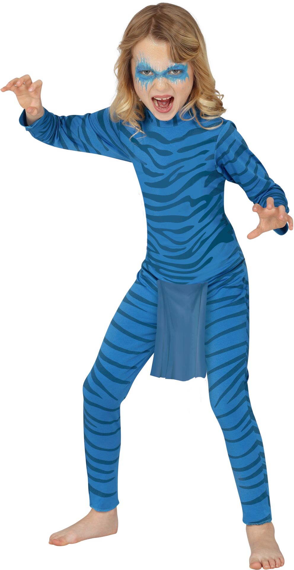 Blauwe avatar kostuum kind