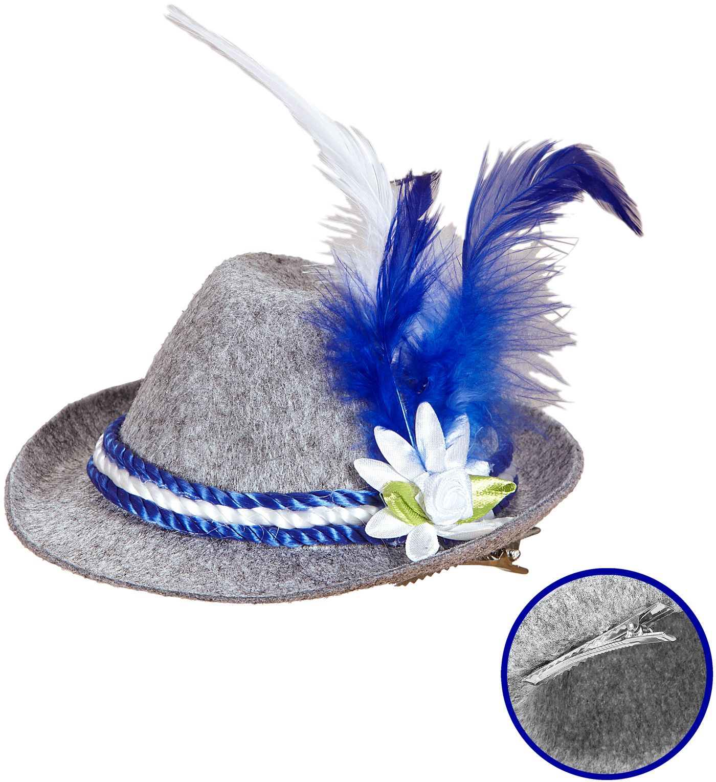 Blauwe Beierse Mini Fedora