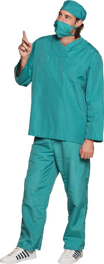 Blauwe chirurg kostuum man
