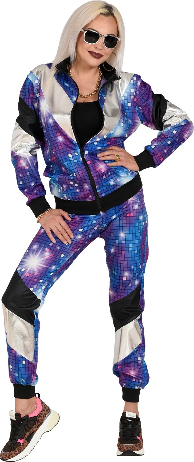 Blauwe Dansvloer 80's Trainingspak