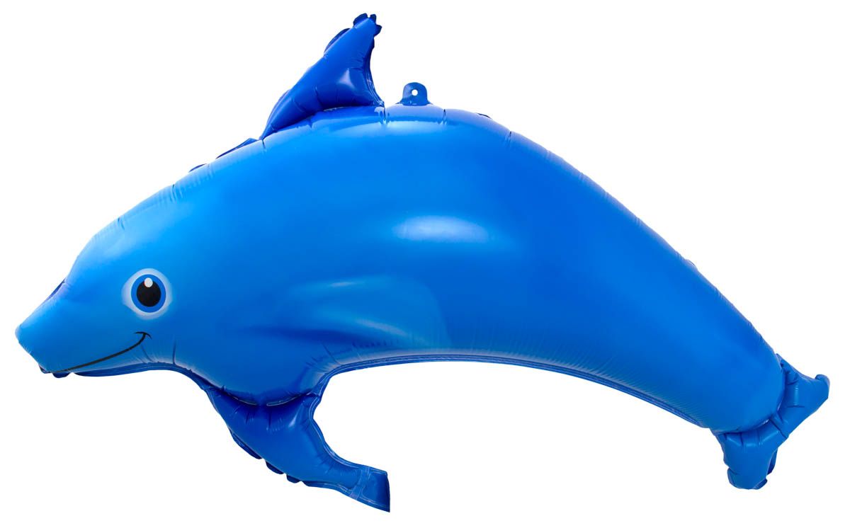 Blauwe dolfijnvormige folieballon