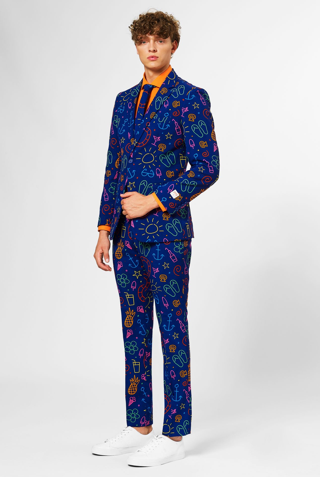 Blauwe Doodle Tekeningen Opposuits Kostuum