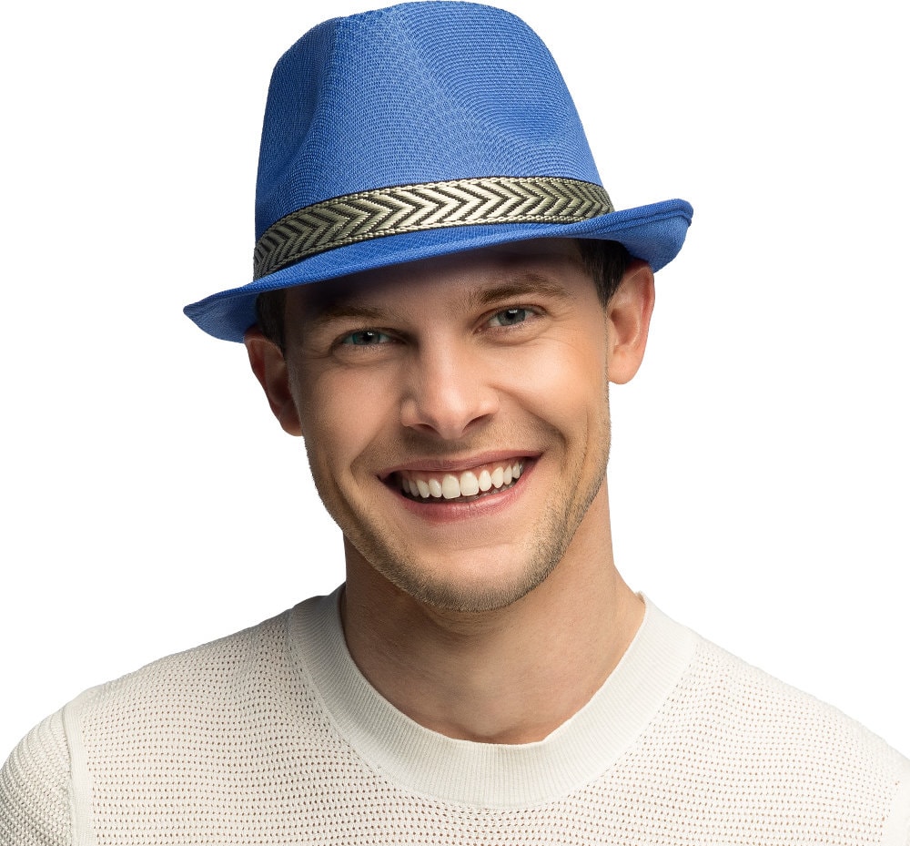 Blauwe Fedora Carnaval