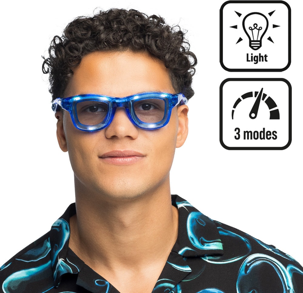 Blauwe Festival Partybril met LED Verlichting