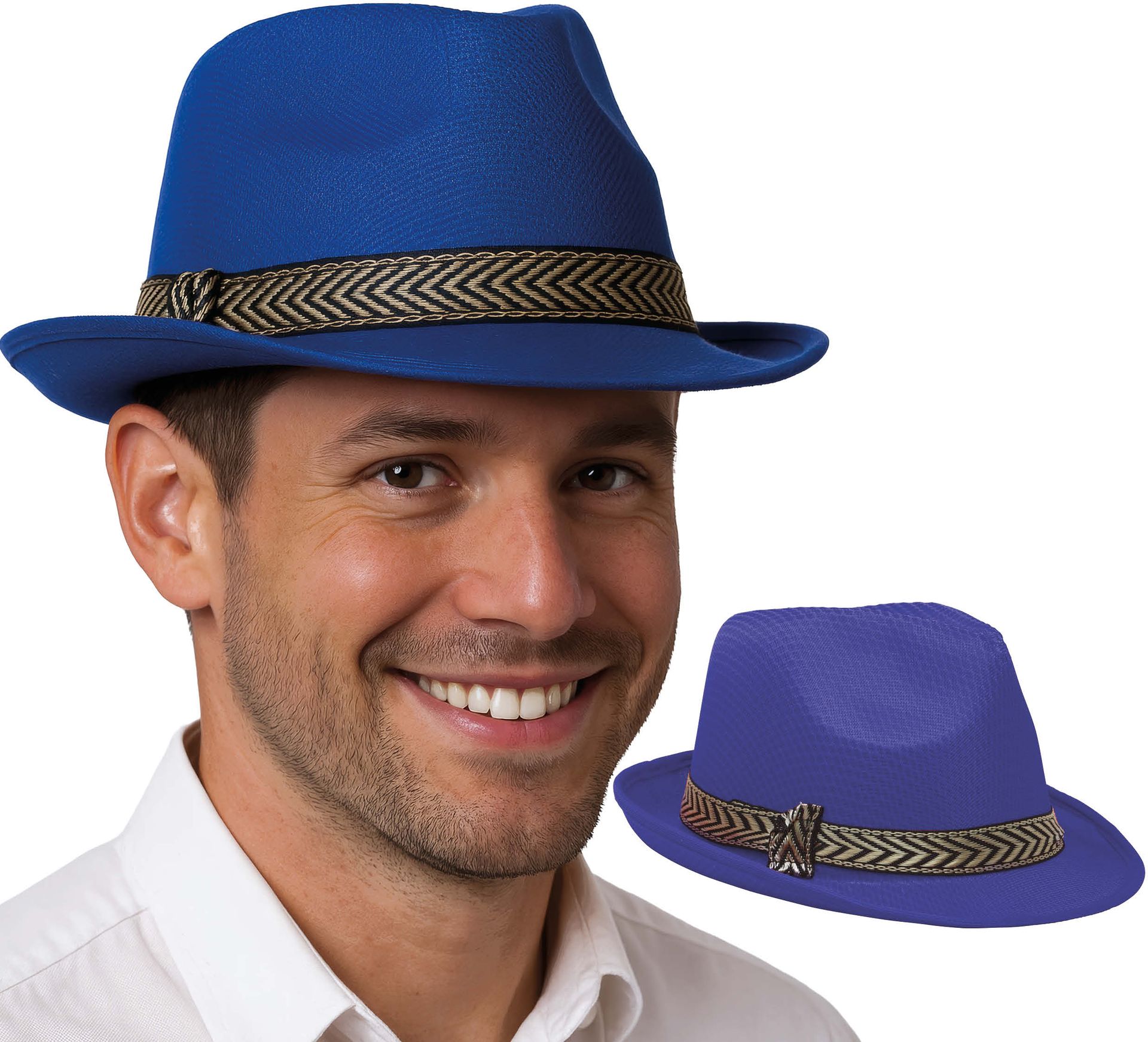 Blauwe Gangsterhoed voor Volwassenen