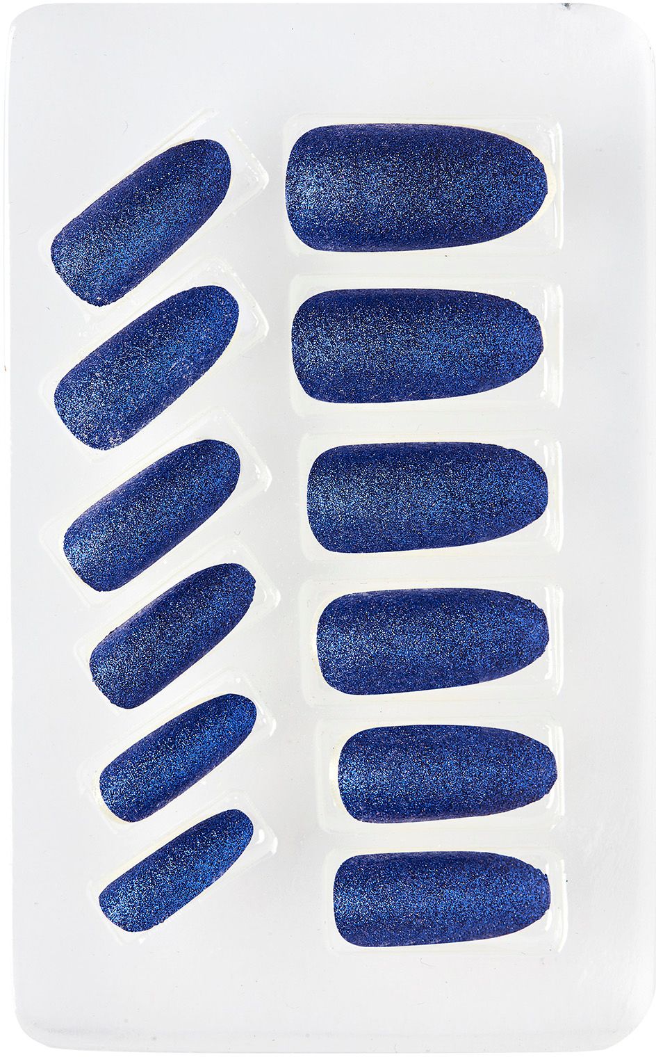 Blauwe glitter nagels