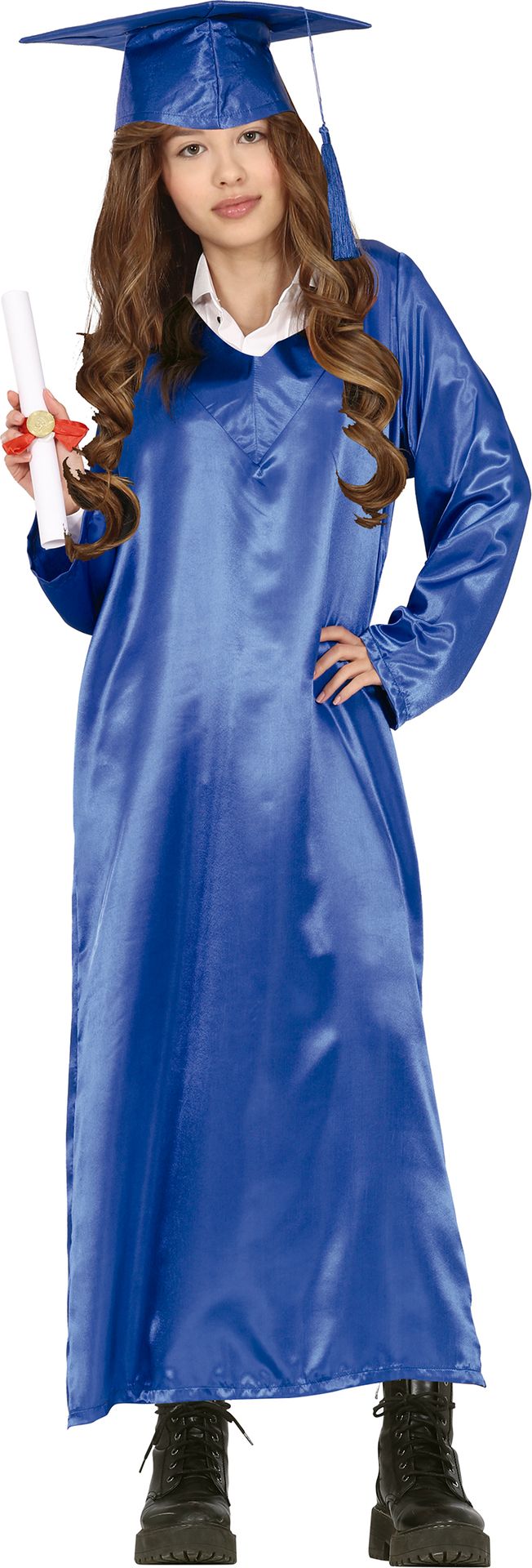 Blauwe Graduates Kostuum Meisjes 14-16 Jaar
