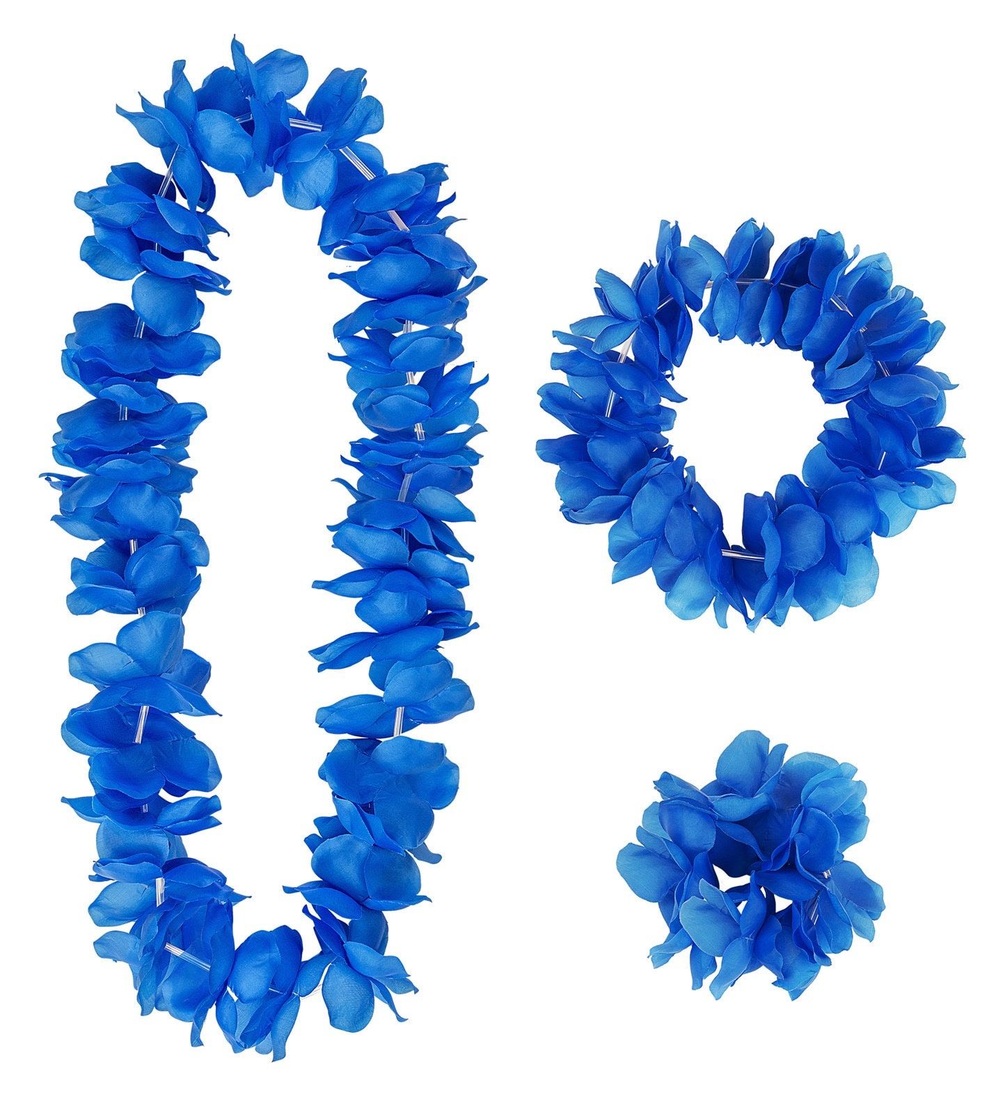 Blauwe Hawaii Bloemen Set Kransen